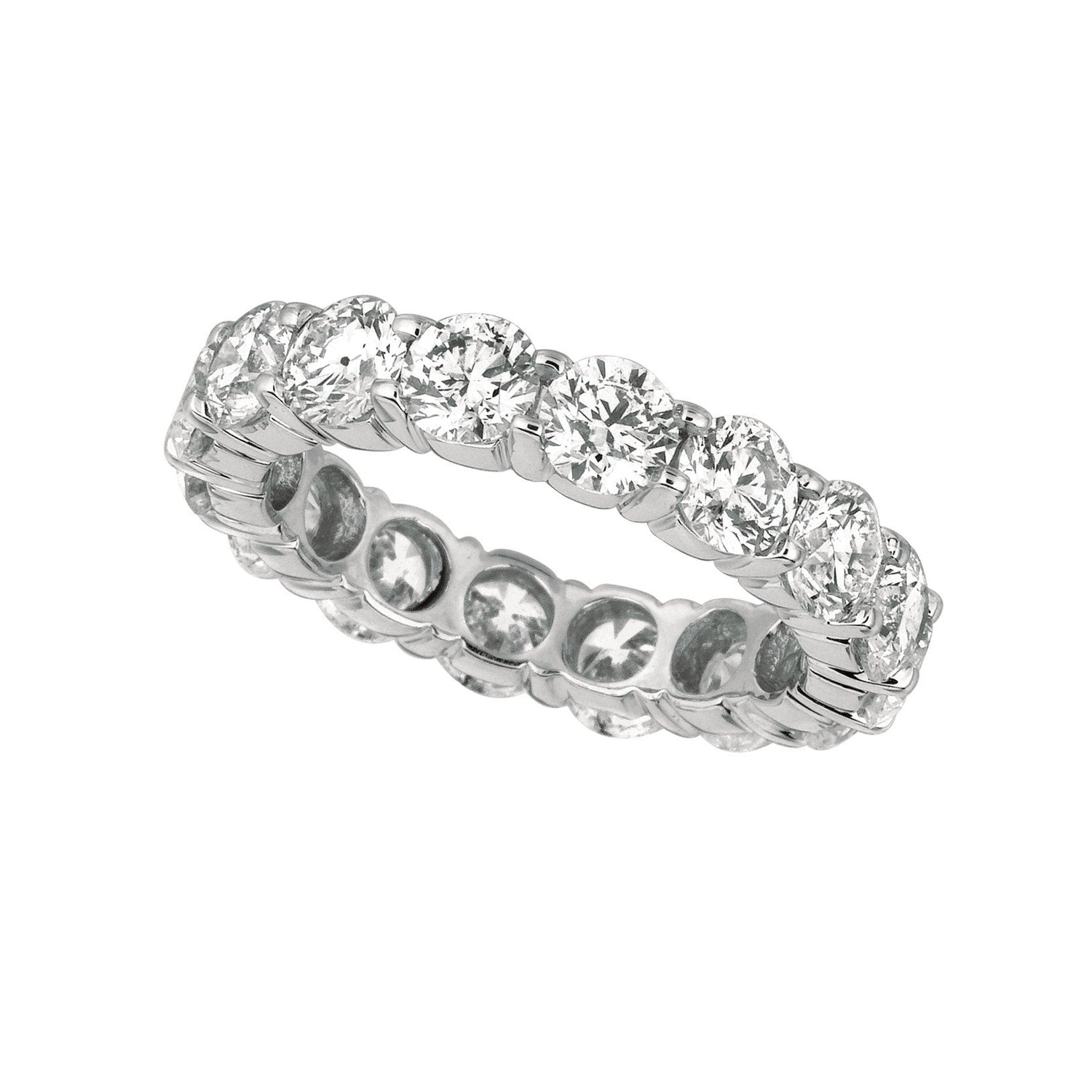 Fascia Dell'Eternità Con Naturale Diamanti Rotondi 4.80 Carati In Oro Bianco 14K