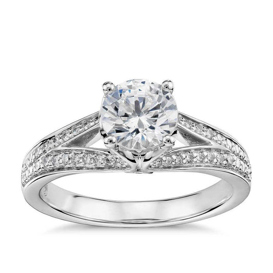 Fede Nuziale 2.20 Ct Con Genuino Diamanti In Rilievo Oro 14K
