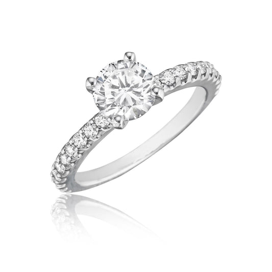 Fede Nuziale Con Genuino Diamante Taglio Brillante Da 2.10 Carati Con Accenti