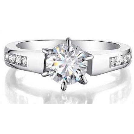 Fede Nuziale Con Genuino Diamanti Da 2.70 Carati Oro Bianco 14K