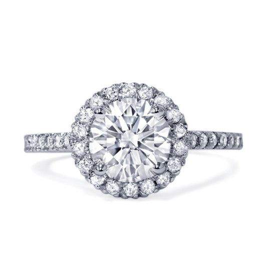 Fede Nuziale Con Naturale Diamante Rotondo Halo 2.25 Ct.