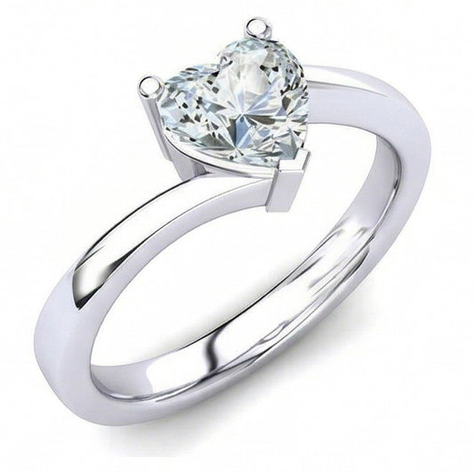Fede Nuziale Con Naturale Diamante Solitario A Forma Di Cuore Scintillante Da 1.75 Ct