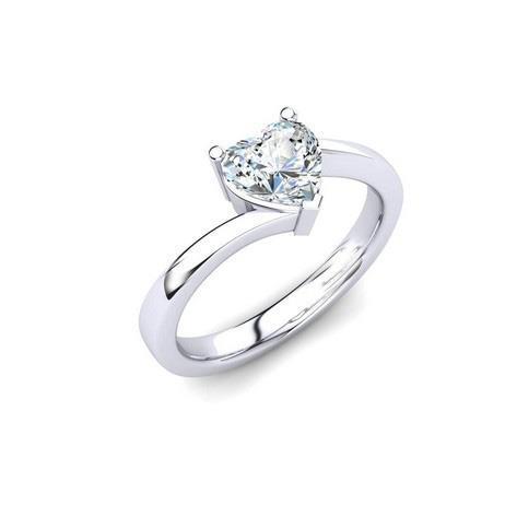 Fede Nuziale Con Naturale Diamante Solitario A Forma Di Cuore Scintillante Da 1.75 Ct