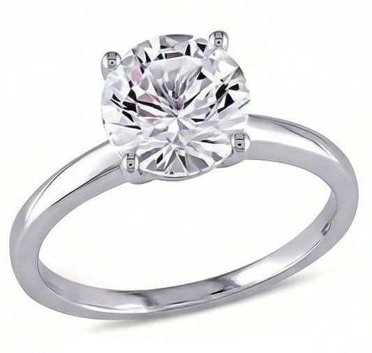 Fede Nuziale Con Vero Diamante Solitario Grande Tondo Da 2.75 Ct