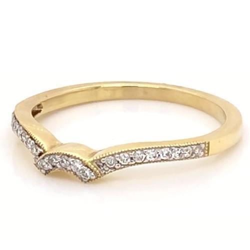 Fede Nuziale Con Vero Diamanti 0.75 Carati Da Donna In Oro Giallo 14K