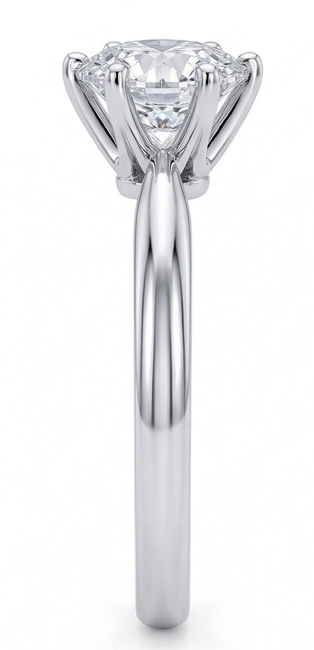 vero round diamante 1.25carati fede eternity vista di profilo