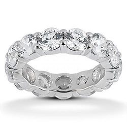 Fede Nuziale Eterna In Oro Bianco Con Vero Diamanti Rotondi Da 5.85 Carati