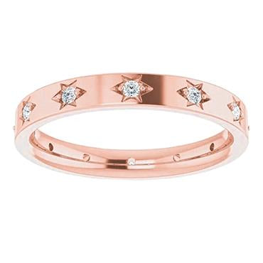 Fede Nuziale Eternità Con Genuino Diamanti 0.36 Carati In Oro Rosa 14K Nuovo
