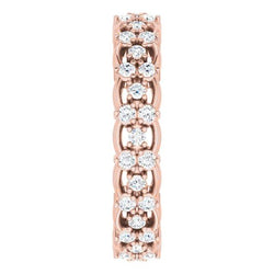 Fede Nuziale Eternità Gioielli In Oro Rosa Con Vero Diamanti Rotondi Da 1.50 Carati