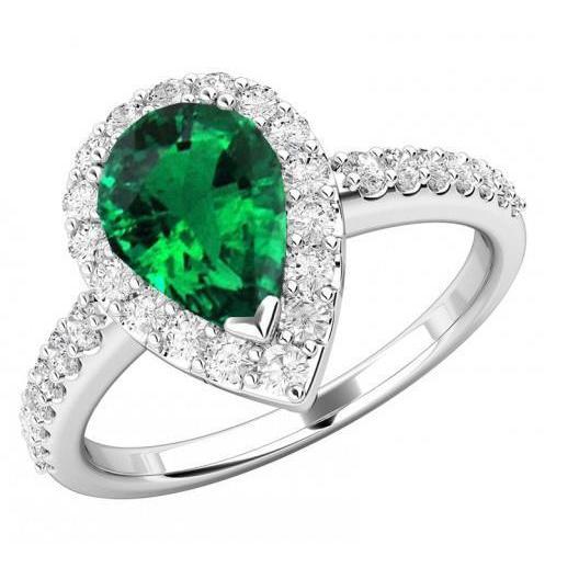 Fede nuziale in oro bianco 14 carati con smeraldo e diamanti da 9.50 ct - harrychadent.it