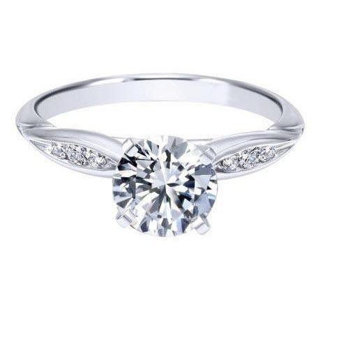 Fede Nuziale In Oro Bianco 14K Con Genuino Diamanti Scintillanti Da 3.10 Carati