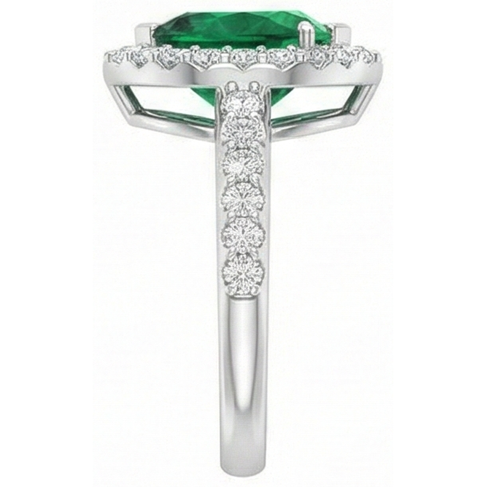 vero round diamante 9.50carati fede eternity vista di profilo