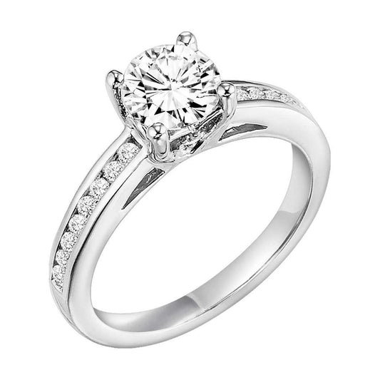 Fede Nuziale In Oro Bianco 14K Con Vero Diamanti A Taglio Rotondo Scintillante Da 3.10 Ct