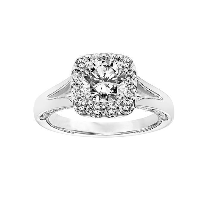 Fede Nuziale In Oro Bianco Con Genuino Diamante Halo Da 2.70 Ct