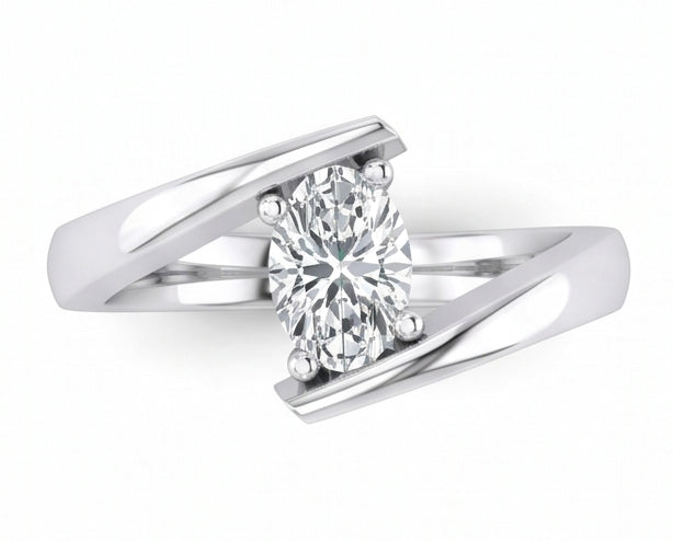 vero oval diamante 14carati fede eternity dettaglio ravvicinato