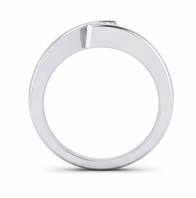 vero oval diamante 14carati fede eternity vista di profilo