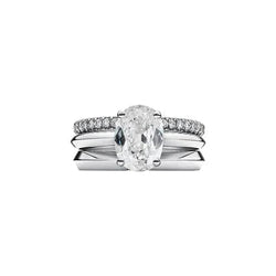 Fede Nuziale Incastonata A Fascia Con Cuscino Taglio Antico Vero Diamante 3.50 Carati Oro 14K