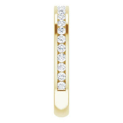 Fede Nuziale Naturale Diamante 0.60 Carati Bar Impostazione Gioielli In Oro Giallo
