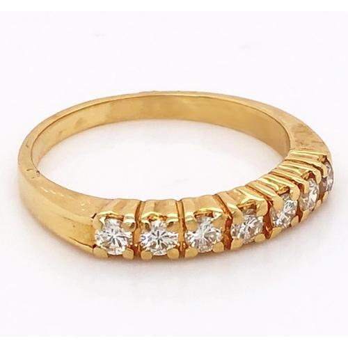 Fede Nuziale Per L'Anniversario Di Naturale Diamanti 1.05 Carati Oro Giallo 14K