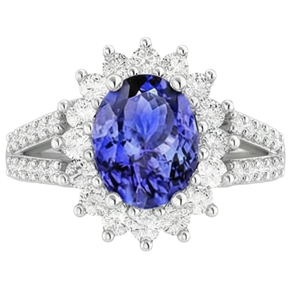 Fede Tanzanite E Diamanti 4.75 Carati Oro Bianco