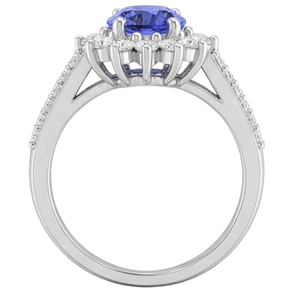Fede Tanzanite E Diamanti 4.75 Carati Oro Bianco