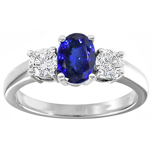 vero round tanzanite 5.50carati fede eternity angolo laterale