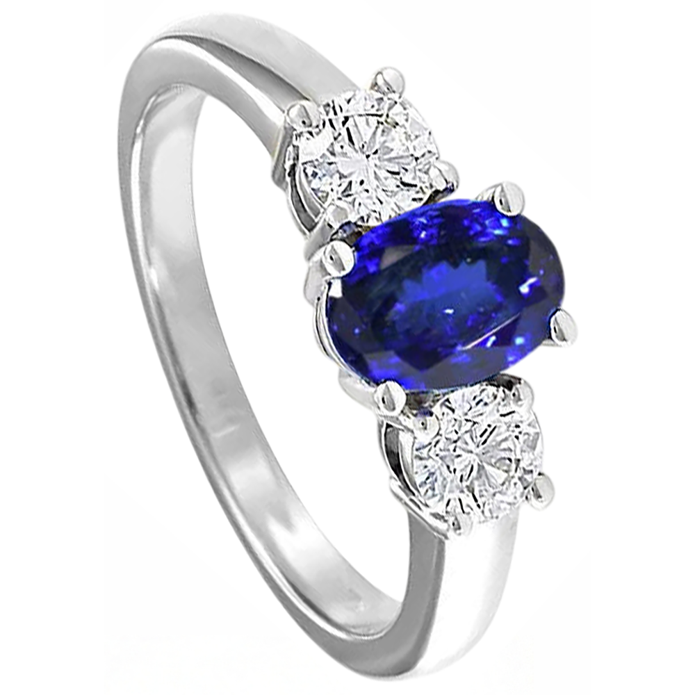 vero round tanzanite 5.50carati fede eternity vista dall'alto