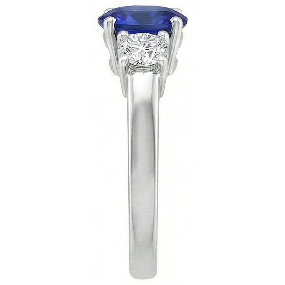 vero round tanzanite 5.50carati fede eternity vista di profilo