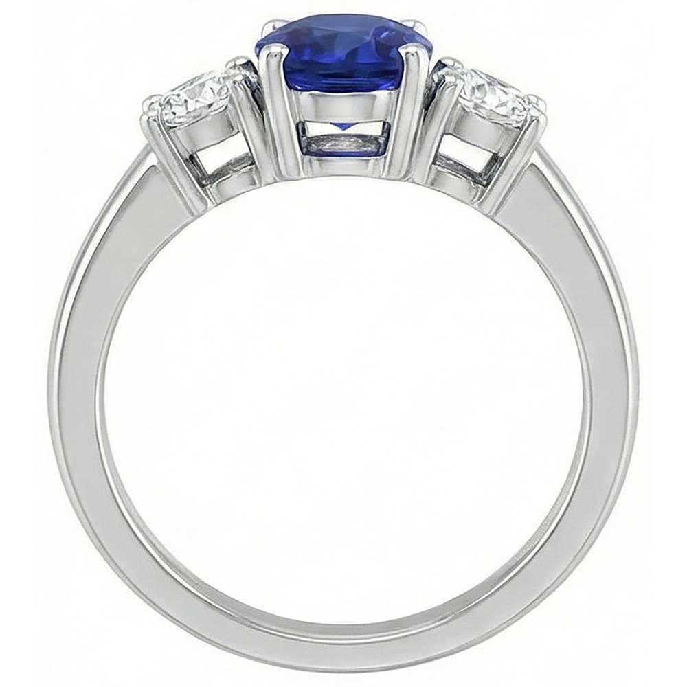 vero round tanzanite 5.50carati fede eternity su bianco