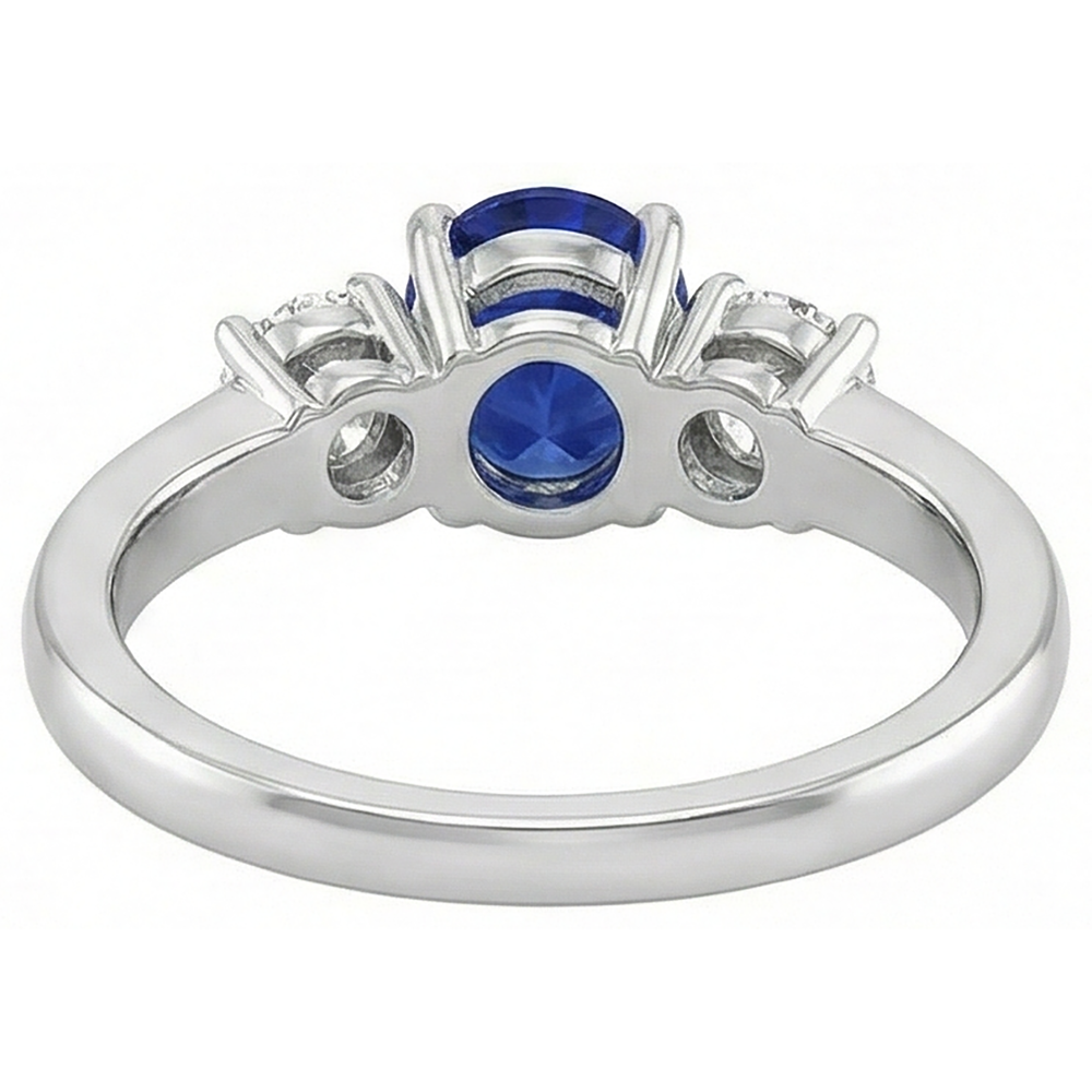 vero round tanzanite 5.50carati fede eternity con accenti diamanti