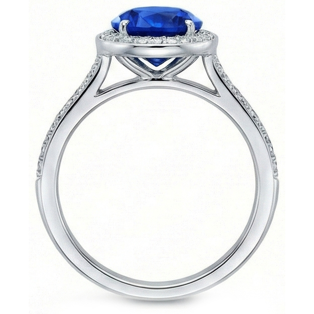 vero round diamante 3carati fede eternity vista di profilo