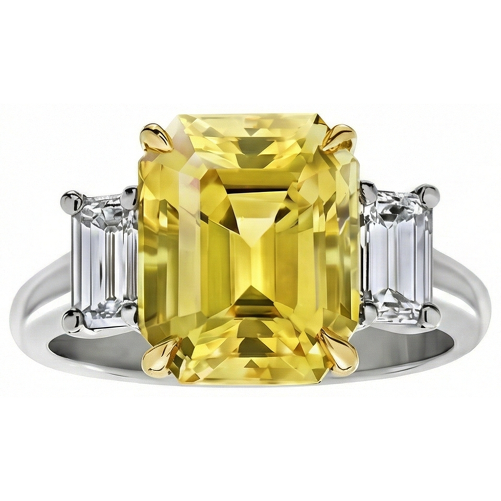vero asscher diamante 4.50carati fede eternity angolo laterale