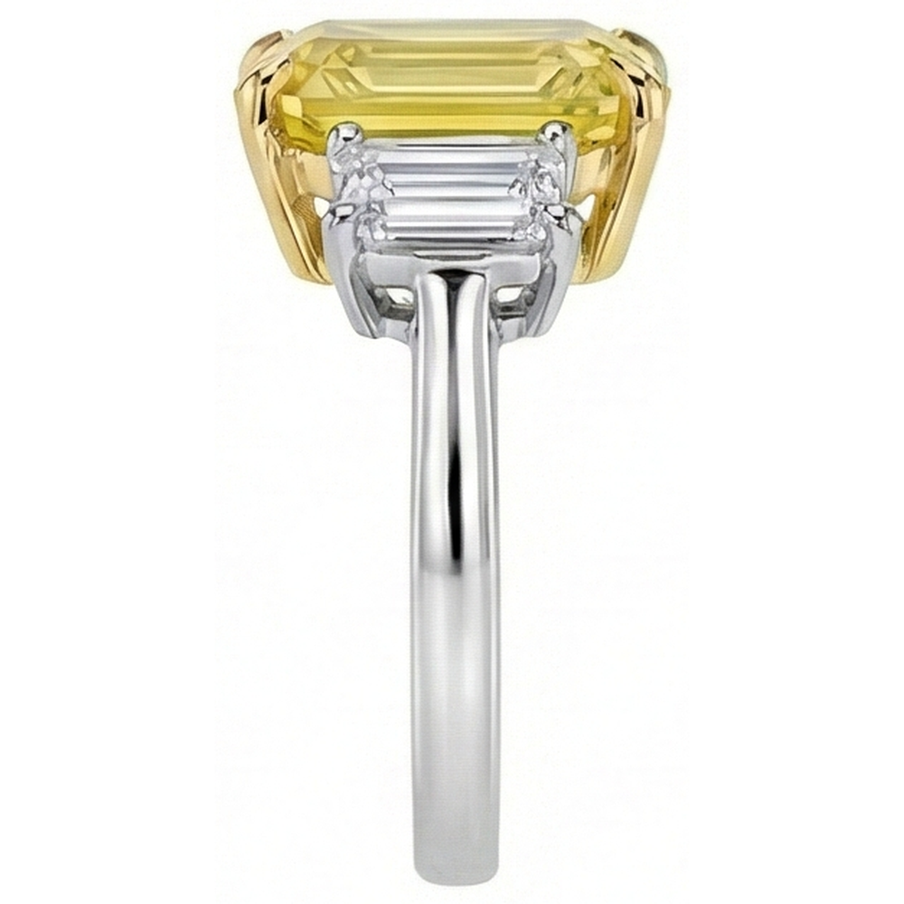 vero asscher diamante 4.50carati fede eternity vista dall'alto