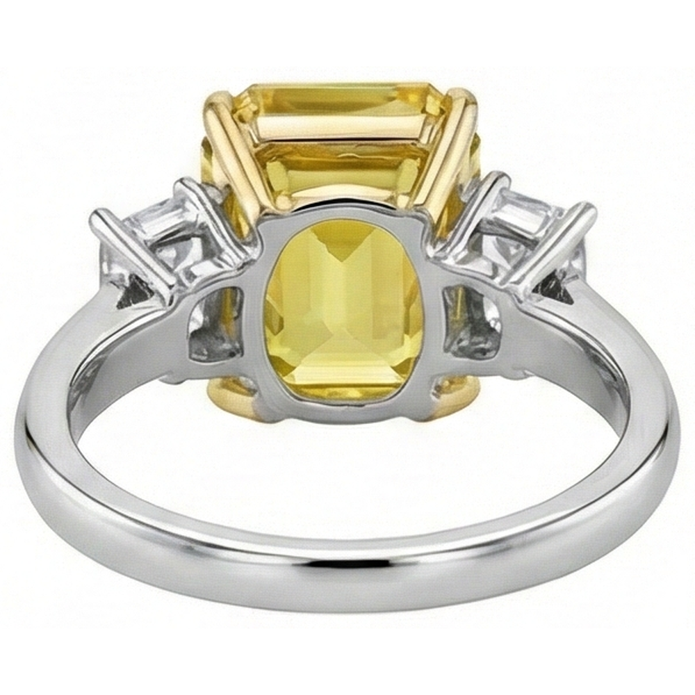 vero asscher diamante 4.50carati fede eternity vista di profilo