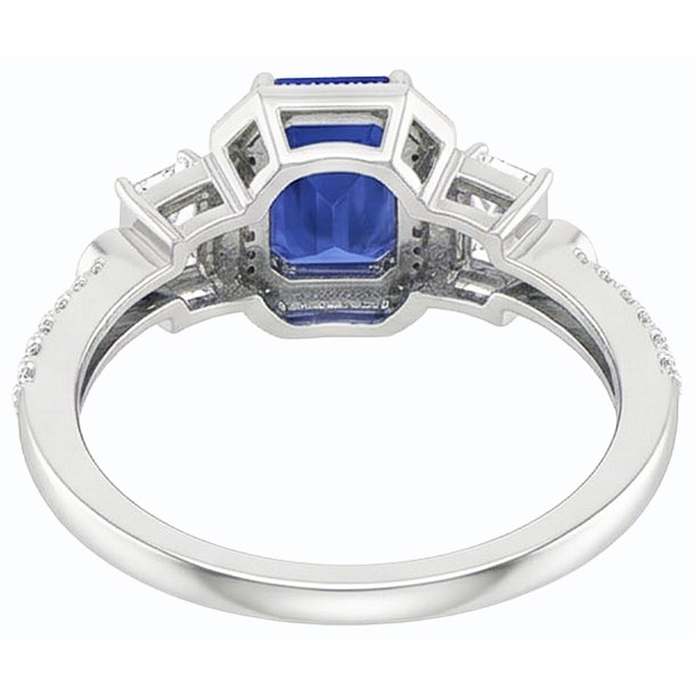 vero baguette diamante 2.50carati fede eternity vista di profilo