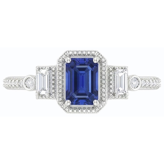 vero baguette diamante 2.50carati fede eternity angolo laterale