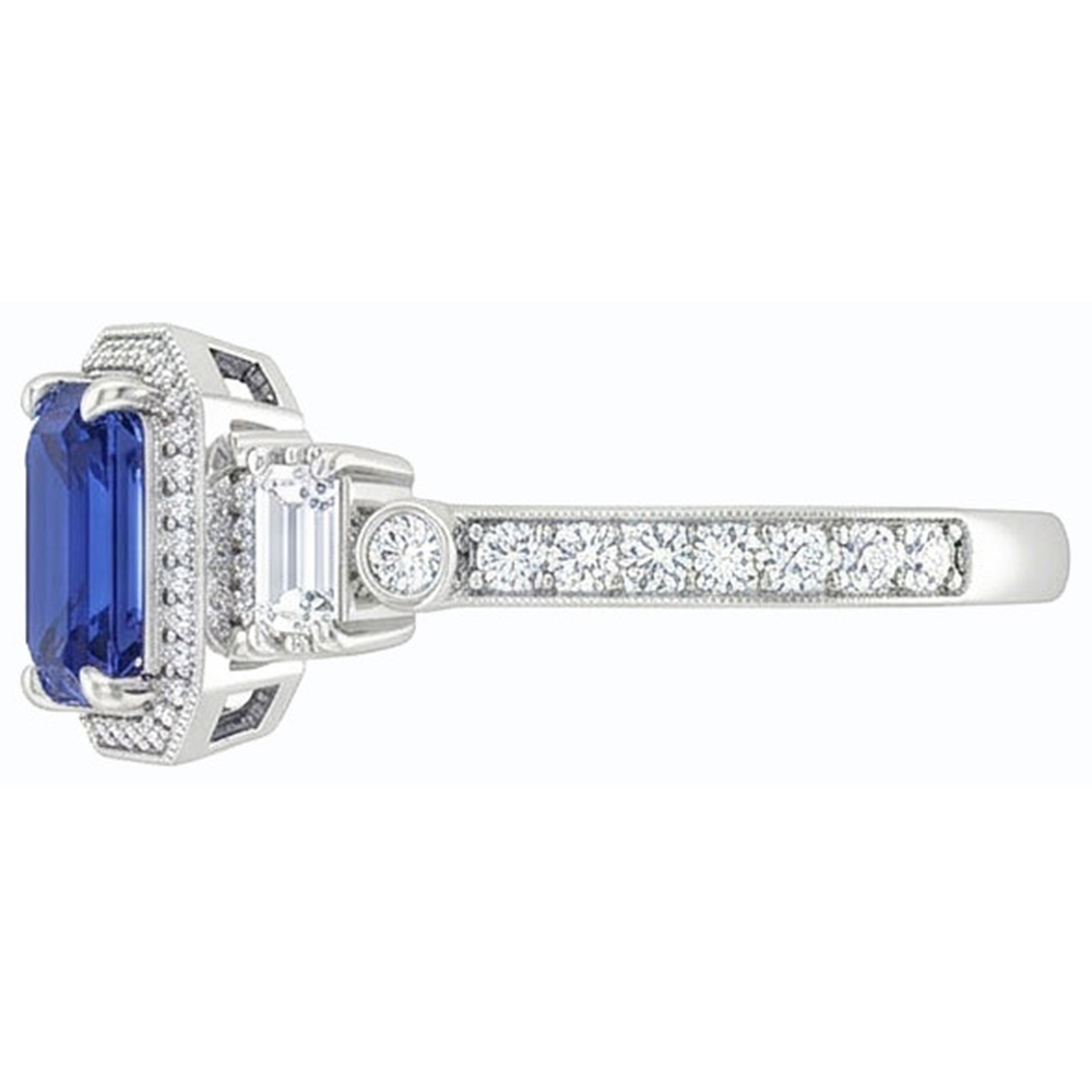 vero baguette diamante 2.50carati fede eternity vista dall'alto