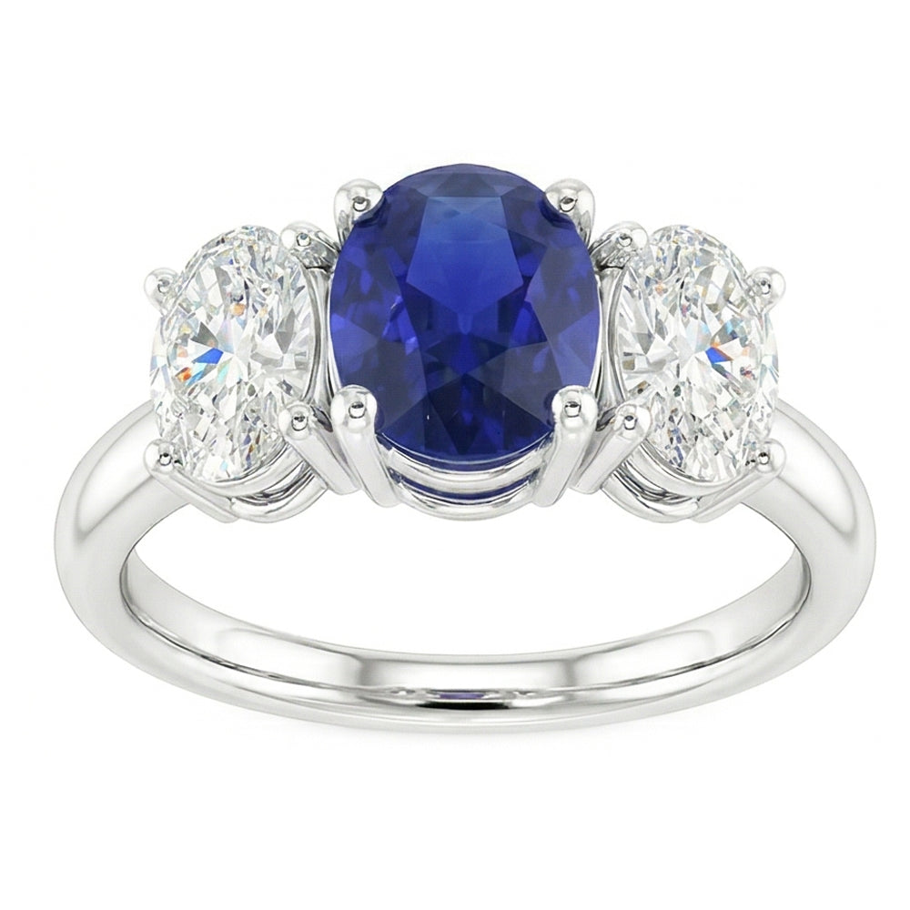 vero oval diamante 2.50carati fede eternity vista dall'alto