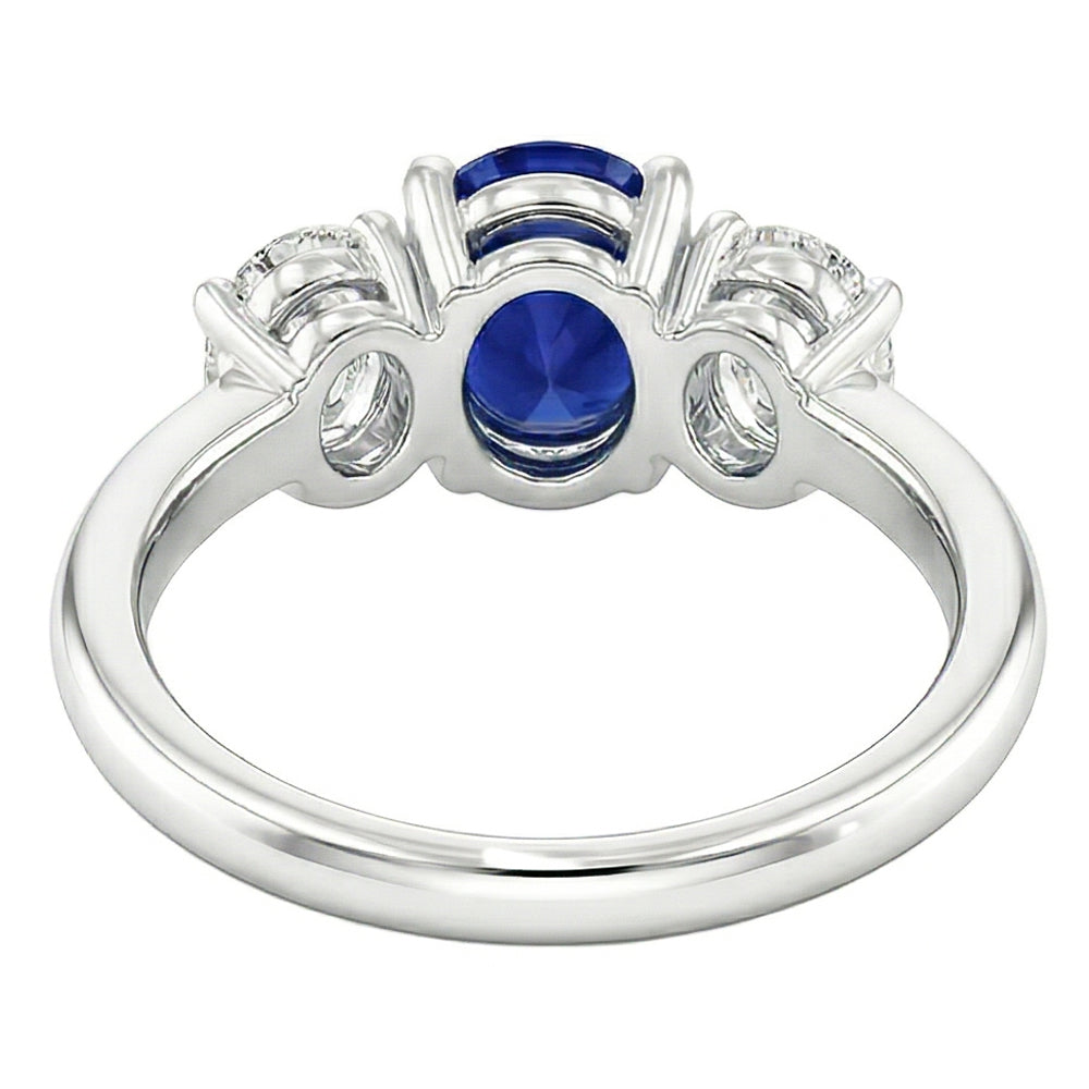 vero oval diamante 2.50carati fede eternity vista di profilo