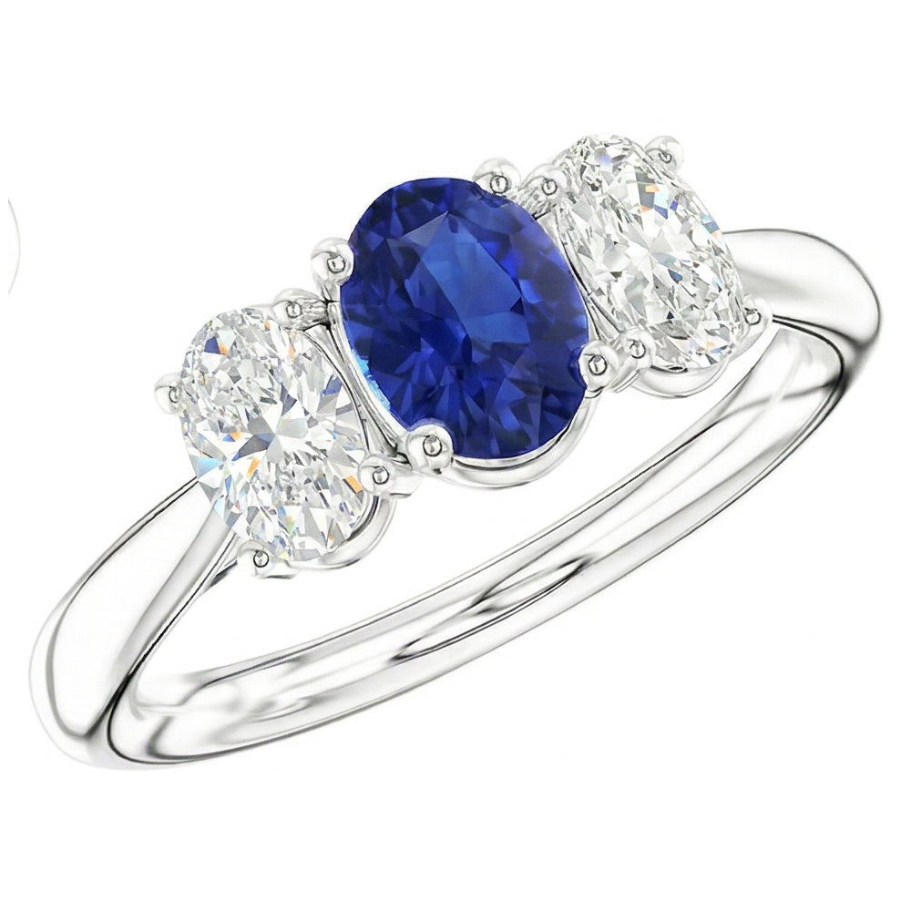 vero oval diamante 2.50carati fede eternity vista frontale