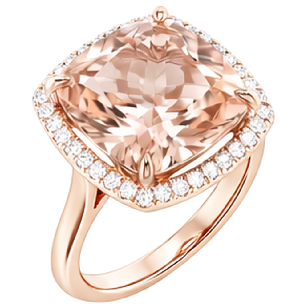 vero round morganite 22.50carati fede eternity dettaglio ravvicinato