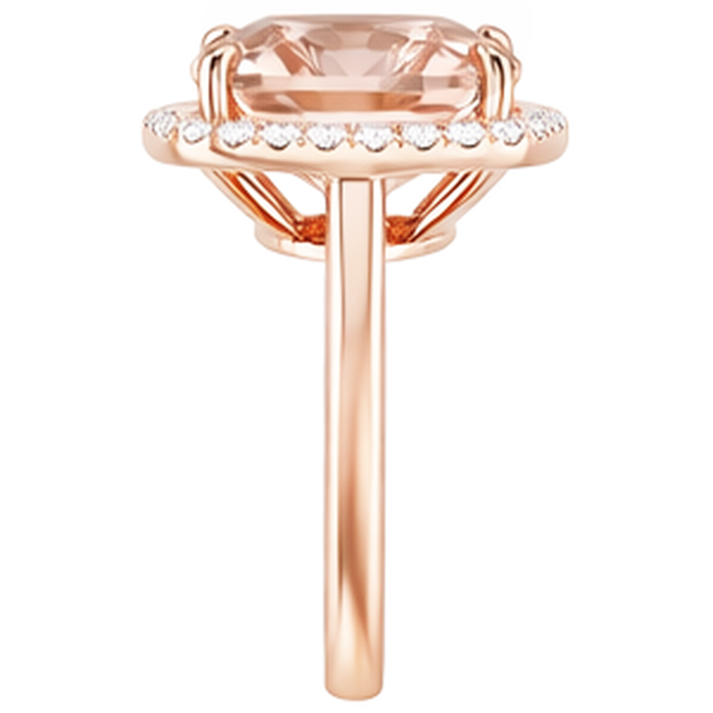 vero round morganite 22.50carati fede eternity su bianco
