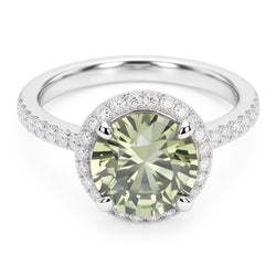 Fede nuziale di 2 ct di diamante verde rotondo con zaffiro