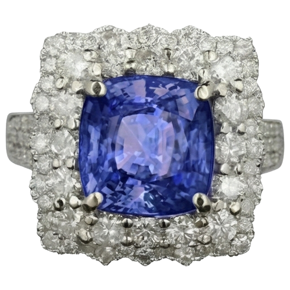 vero round tanzanite 9.75carati fede eternity angolo laterale