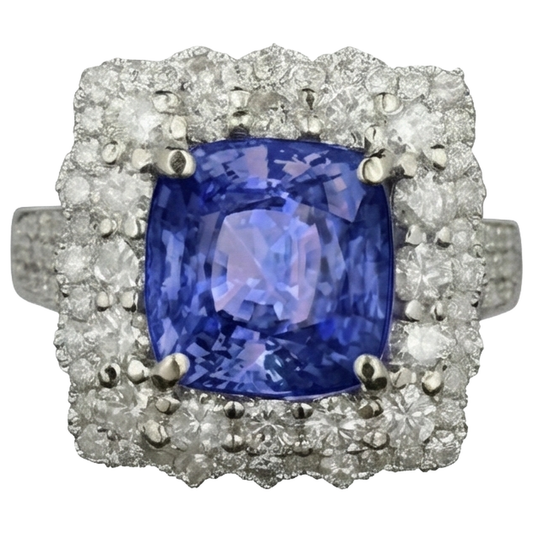 vero round tanzanite 9.75carati fede eternity angolo laterale