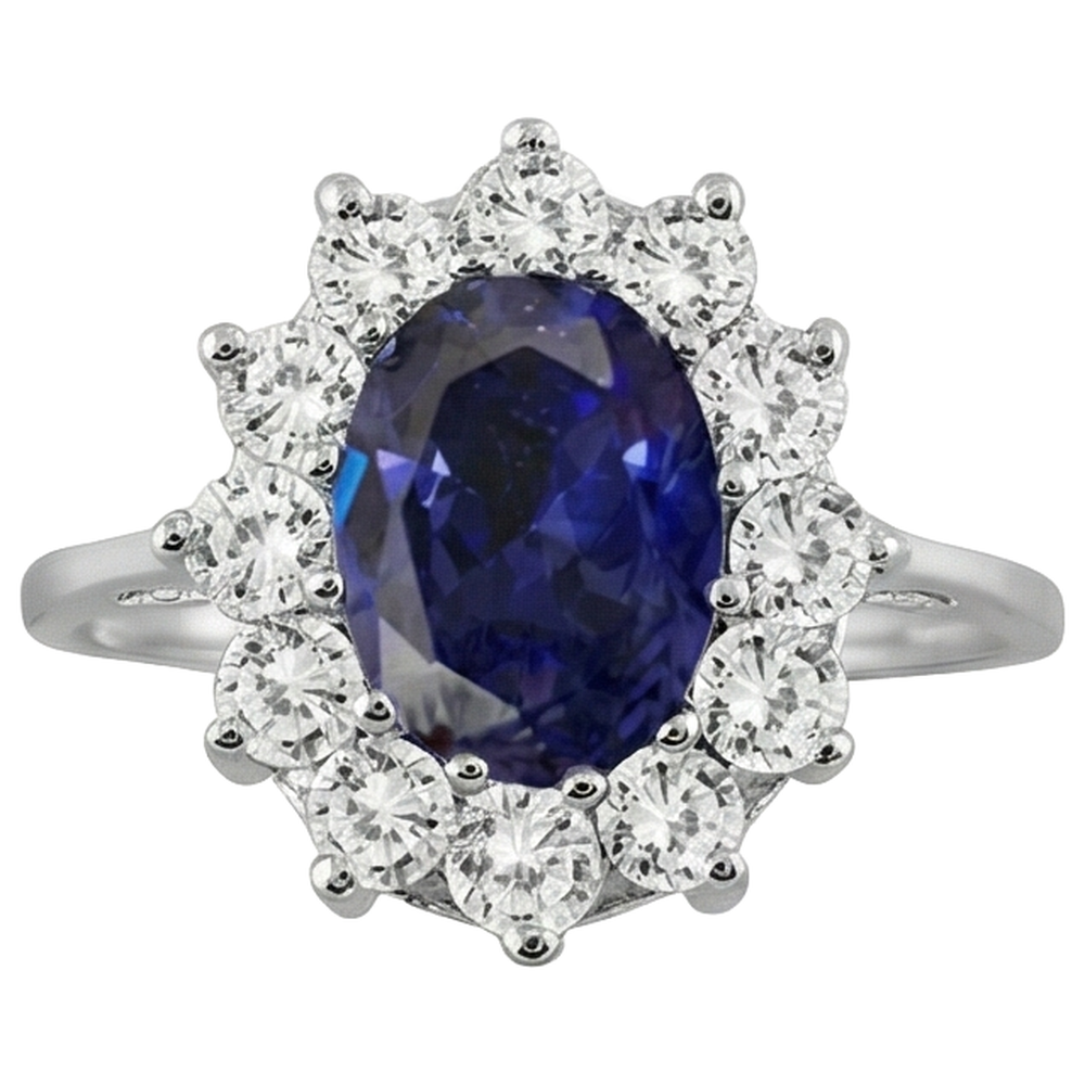 vero round tanzanite 14carati fede eternity angolo laterale