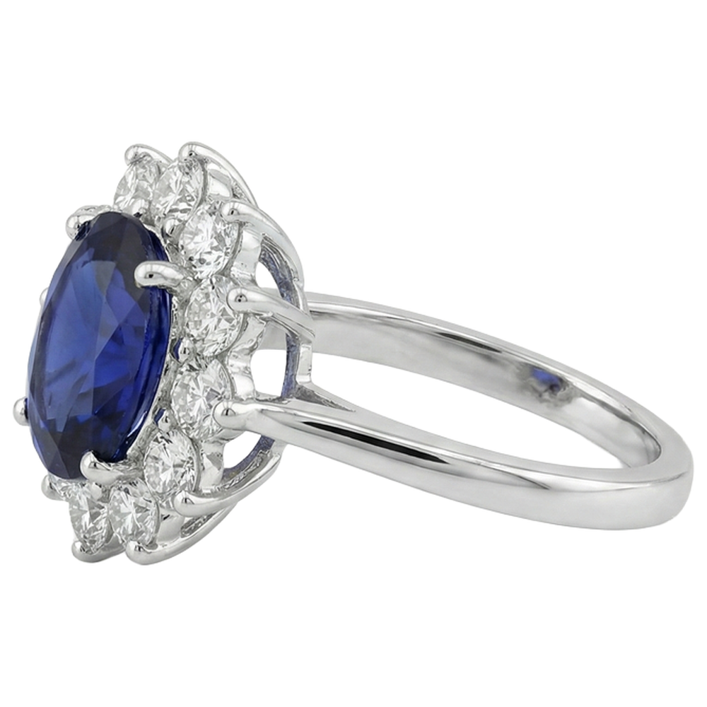 vero round tanzanite 14carati fede eternity vista dall'alto