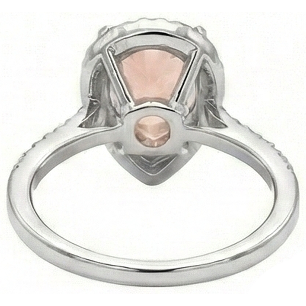 vero round morganite 14carati fede eternity con accenti diamanti