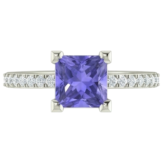 vero round tanzanite 14carati fede eternity angolo laterale