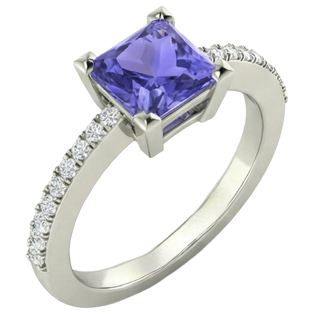 vero round tanzanite 14carati fede eternity dettaglio ravvicinato